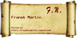 Franek Martin névjegykártya