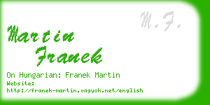 martin franek business card